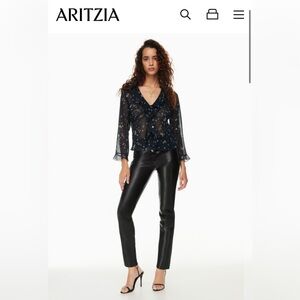 Aritzia Black Leather Pants